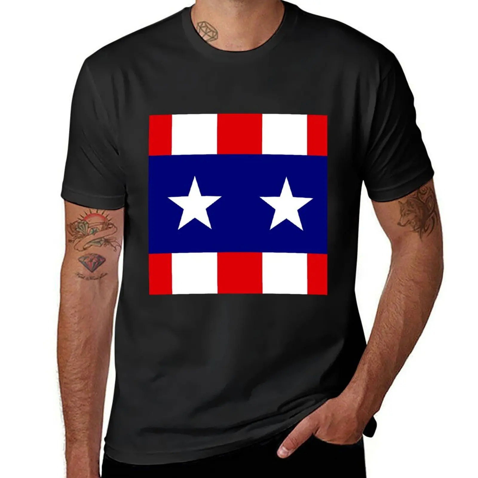 Patriotic Stars and Stripes on Tops, Shirts, Skirts, Dresses T-Shirt hippie clothes customs oversizeds mens t shirts pack