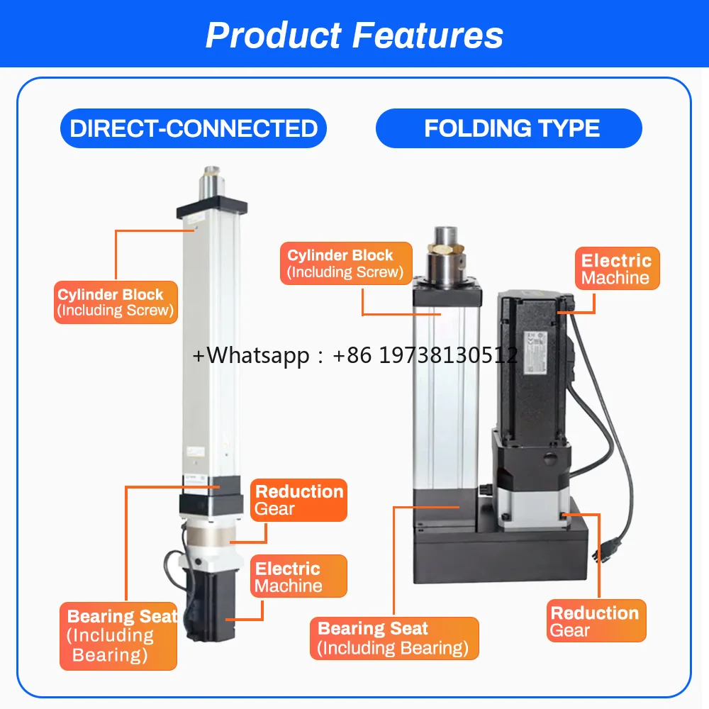Hypken High Load Robotics Cylinder Stainless Steel DC Linear Actuator Servo Motor Direct Drive Torque Control Multi Axis Engine