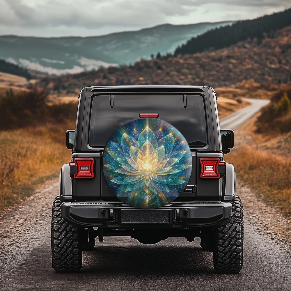 [] Light-effect For Lotus Pattern Tire Cover, Compatible With Coupes, Convertibles, And High-performance Vehicles, Featuring A T