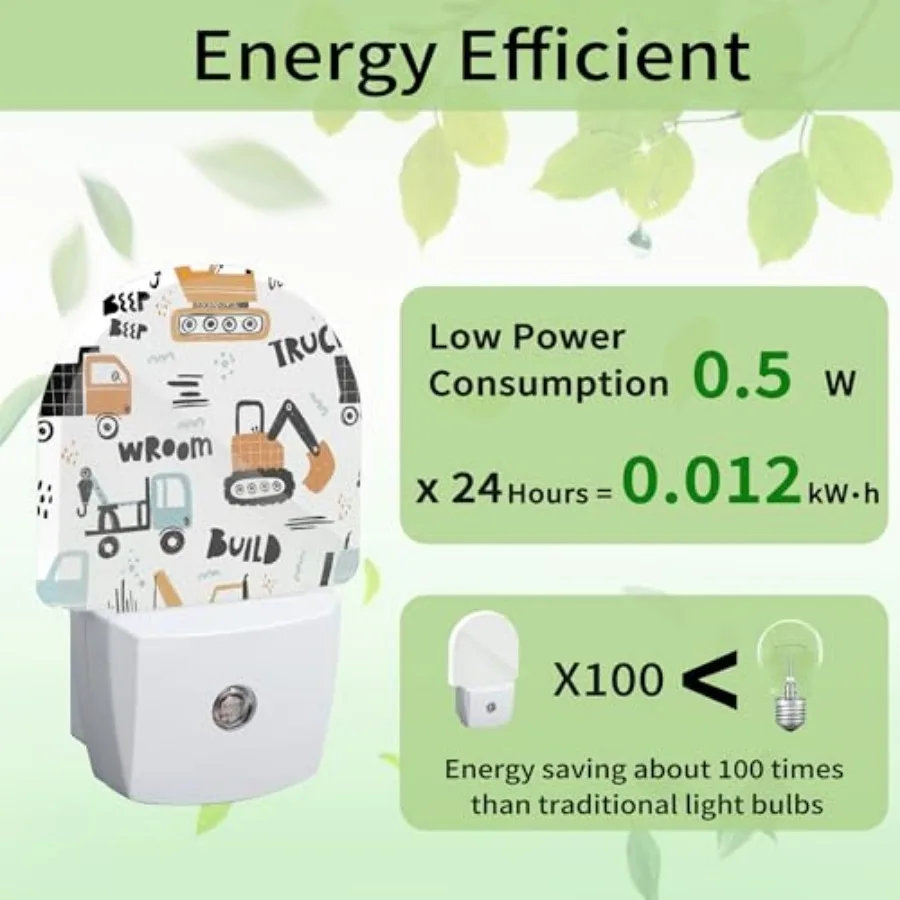 Night Light, Night Light Plug into Wall with Dusk to Dawn Sensor, LED Lamp Energy Saving Lights for Men Women Boys Girls, Lamp view 3