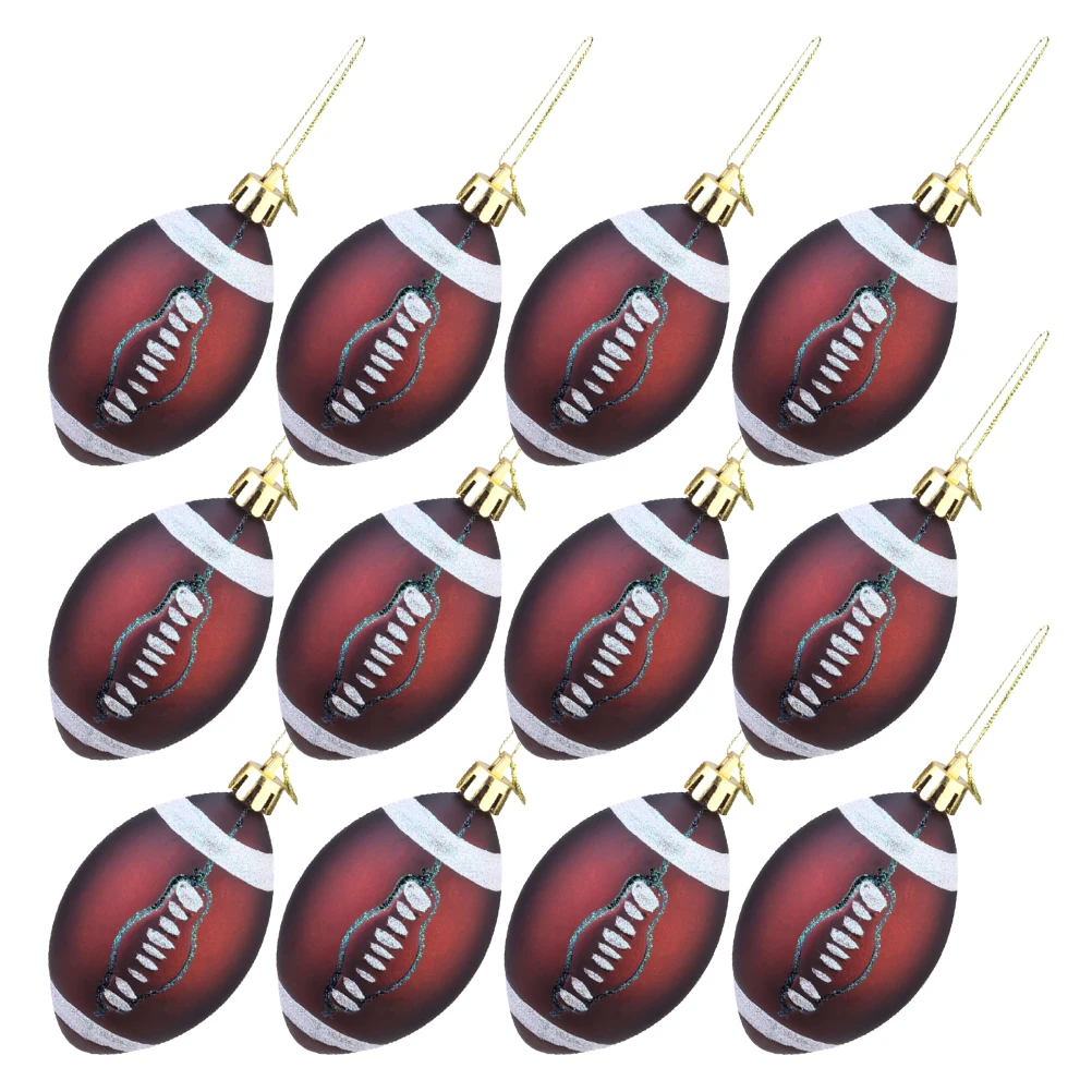 

12 Pcs Football Decorative Hanging Ornaments Christmas Decorations Ornamets Tree Balls Decorate