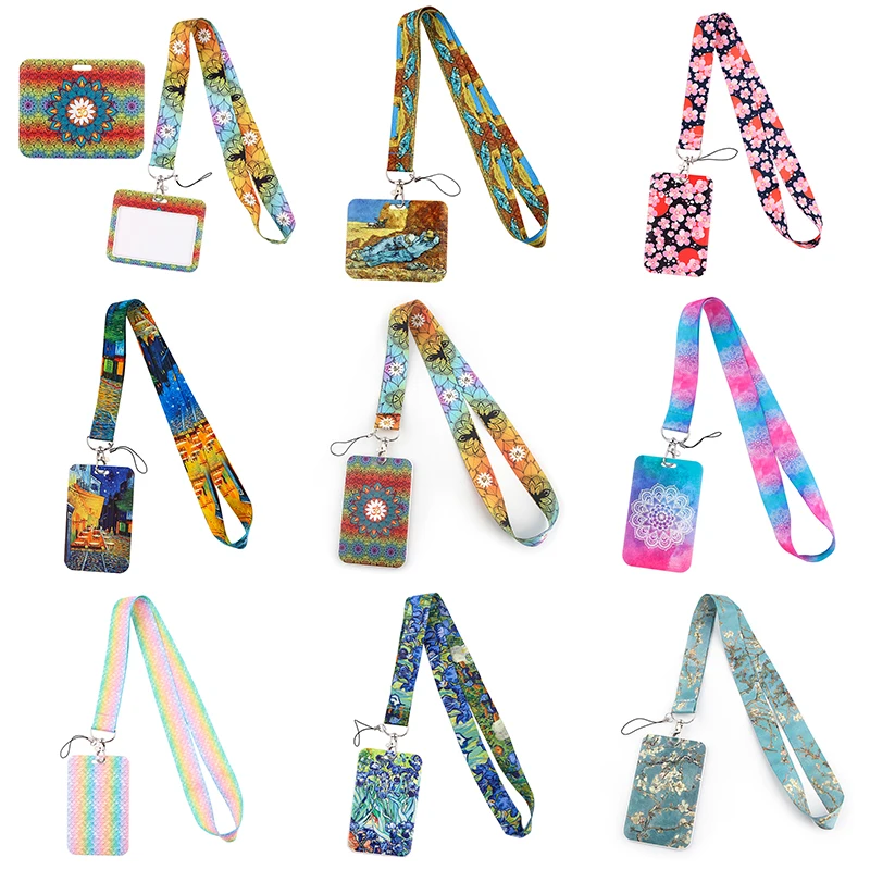 

Yoga Sakura Credential Holder Little daisy Lanyard for Key Cute Neck Strap Card ID Badge Holder Key Chain Accessories Wholesale