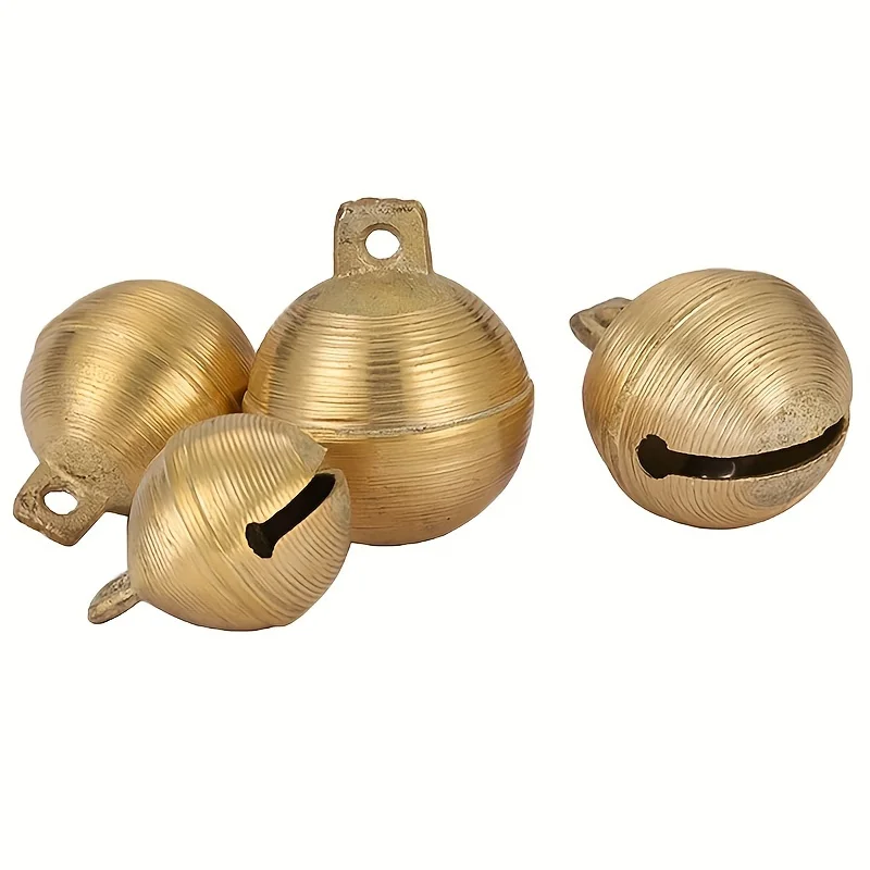 

2Pcs Vintage Brass Livestock Bell for Cattle Sheep Horses Loud Retro Copper Bell Hammered Texture Durable Metal Outdoor