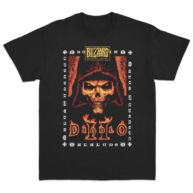

Summer DIABLO II Game Vintage Graphic T Shirt Unisex Short Sleeve T-Shirt American Men Women Street Metal Short-sleeved Summer