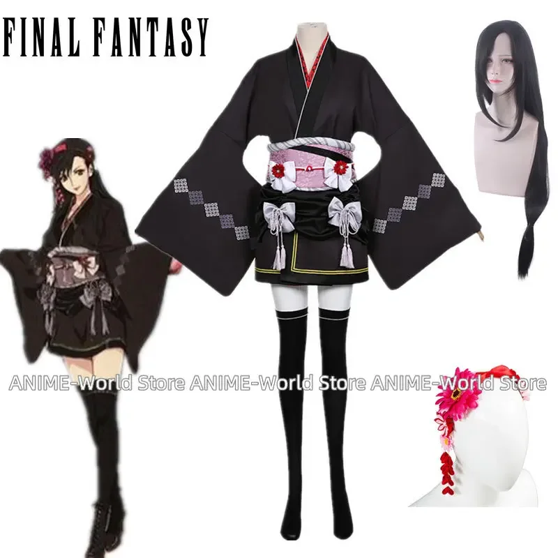 

Anime Cosplay Costume Final Fantasy 7 Remake Tifa Lockhart Short Kimono Lovely Uniform Halloween Suit For Women cosplay dress