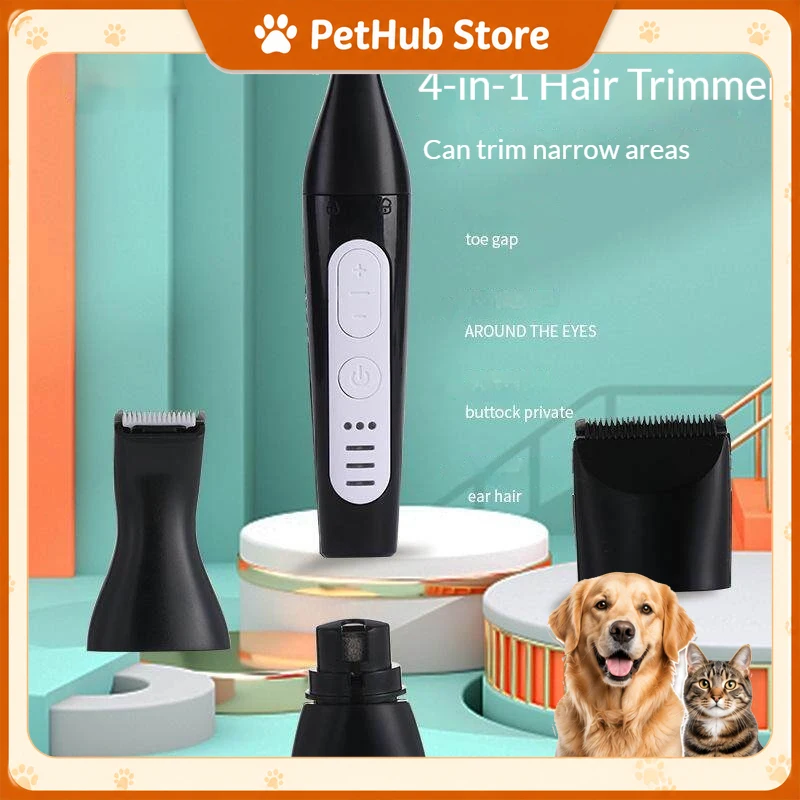 Electric Pet Nail Grinder Hair Trimmer Low Noise Usb Rechargeable Safe Multifunctional Grooming Tool For Narrow Areas