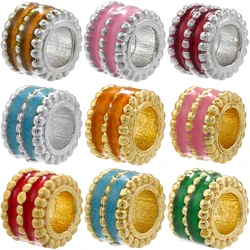 ZHUKOU 2PCS Drip Oil Beads Handmade Beading Spacer Diy Bracelet Necklace Material Beads Wholesale:VZ417