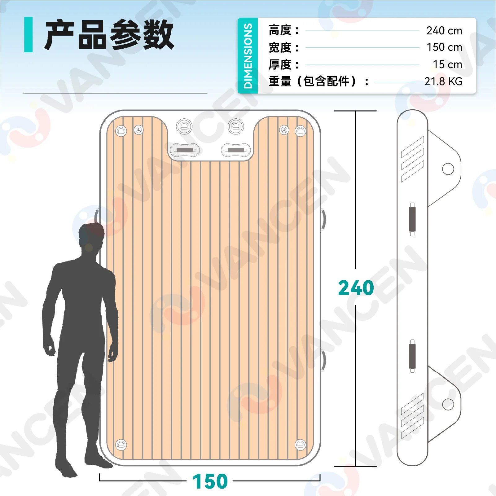 Outdoor water leisure inflatable floating row anti-skid mat yacht docking pontoon bridge marina platform floating bed floating view 3
