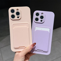 Card Bag Slot Holder Pocket Silicone Phone Case For Xiaomi Poco X7 X6 Pro M6 F6 F3 F4 X5 X3 NFC POCO C65 C75 Back Cover