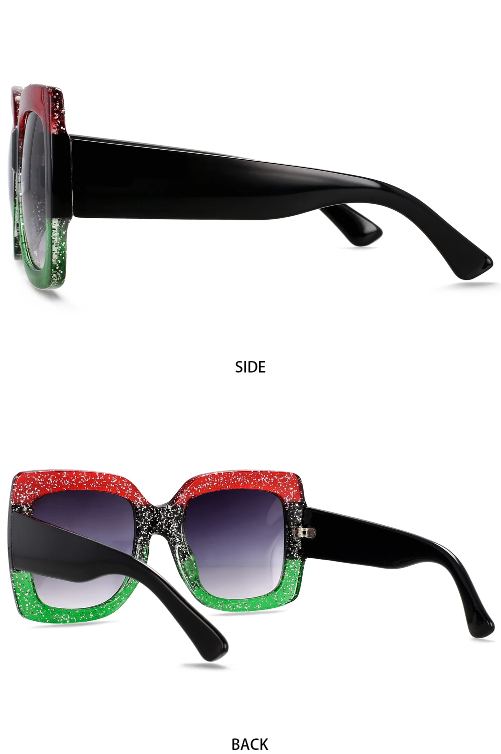 55412 Retro-Quadrat-Sonnenbrille für Damen, Vintage-Stil, großer Rahmen, modische Luxus-Designer-Sonnenbrille, Uv400-Brillen, Trendprodukte – Detail 8
