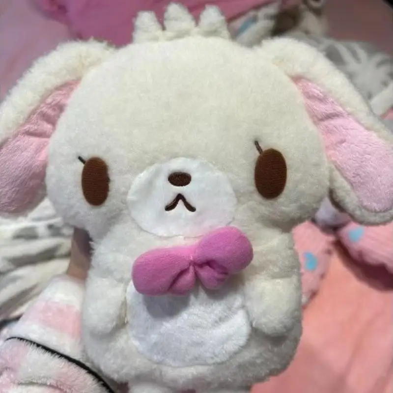 Kawaii Bow Sumikko Gurashi Plush Doll Crossbody Bag New Japanese Anime Cartoon Rabbit Doll Single Sided Zipper Storage Bag Gift