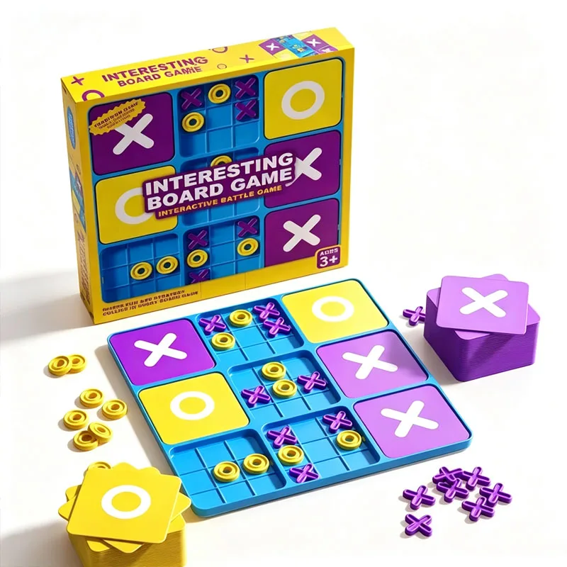 Classic Tic Tac Toe Strategy Board Games Family Interactive Entertainment Party Favors Educational Toys For Kids & Adults Fun