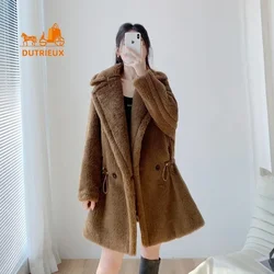 2024 New Women Teddy Coat, 2024 New Winter Double-sided Teddy Cashmere Wool Thick Warm Coat, Luxury Long Real Fur Coat for Women