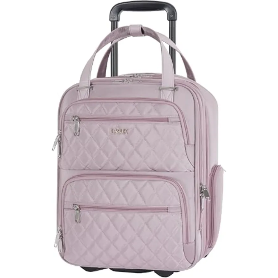 

Underseat Carry On Luggage with Wheels, 17 inch Lightweight Overnight Soft Sided Personal Luggage Bag Carry-On Suitcase for Sho
