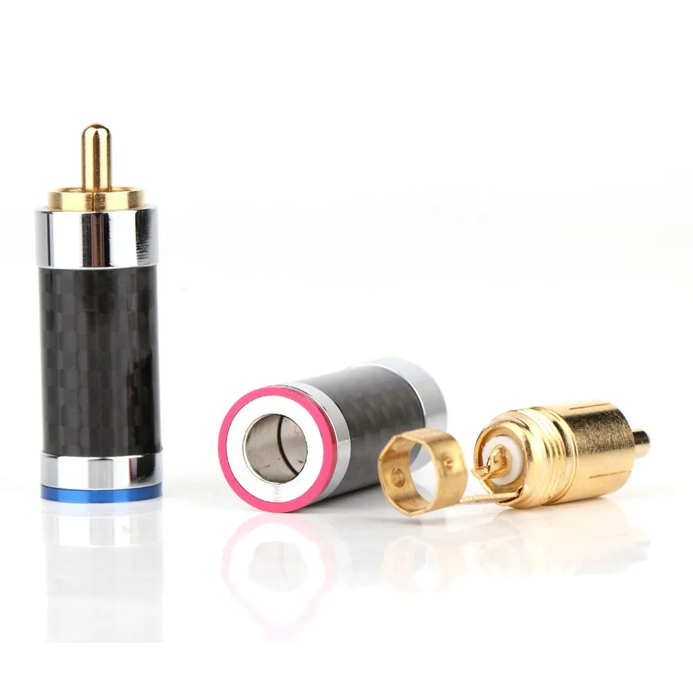 Złącza RCA Preffair z włókna węglowego, pozłacane – DIY Kabel audio analogowy do słuchawek HiFi Audiophile-Grade RCA Connector