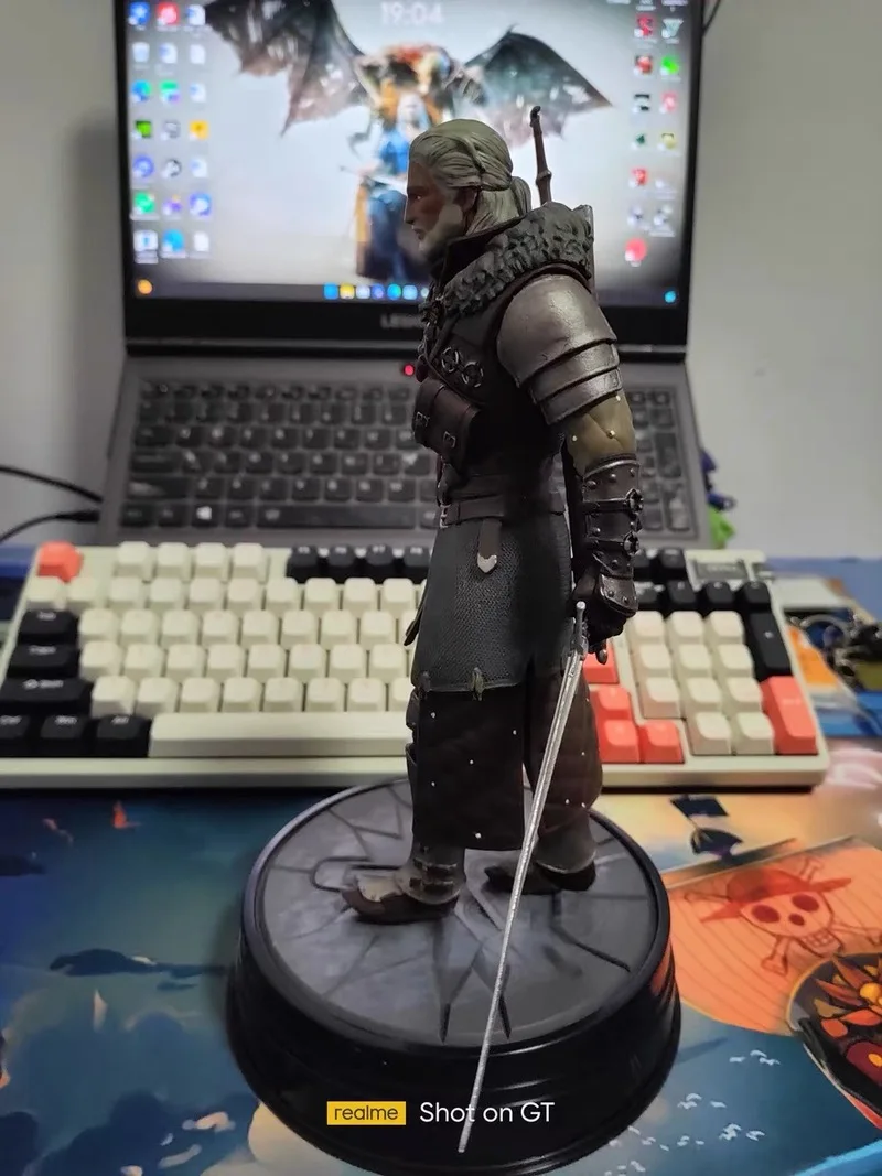 Figurka zabawki figurki akcji zwierzyny ozdoby prezent 24cm kolekcja modeli z pcv wiedźmina 3: dzikie polowanie Geralt rivii