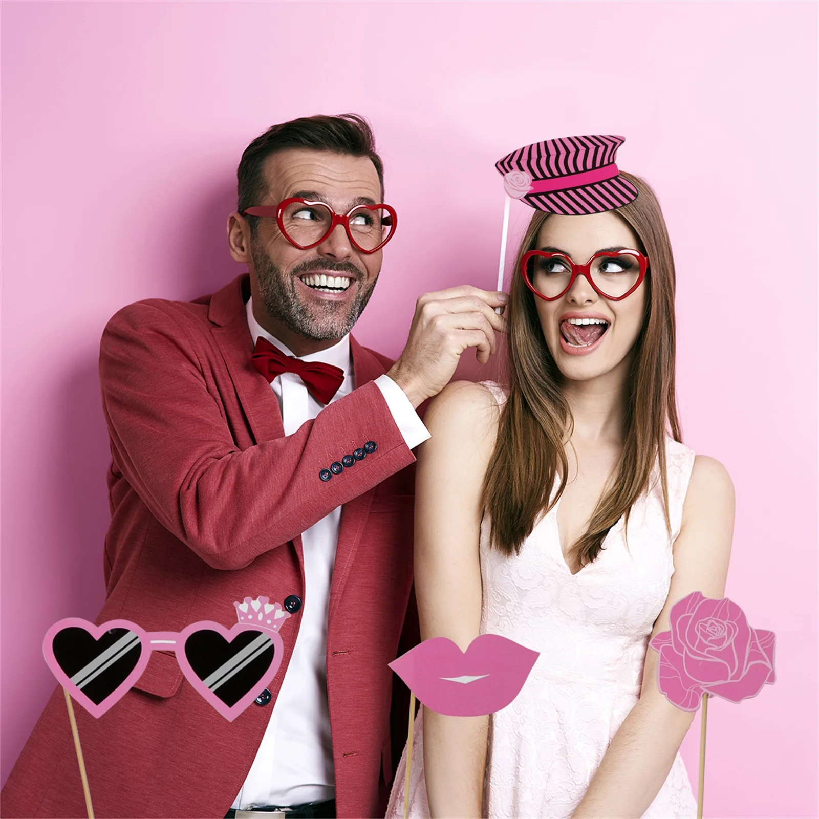 

20pcs Party Photo Supplies Funny Birthday Props Paper Accessories Women Party Picture Props Events Decorations