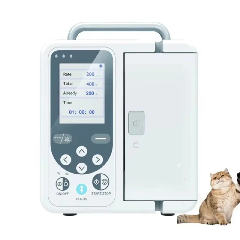 CONTEC SP750 Infusion Pump - Real-Time Alarm, Large LCD Display, Volumetric IV Fluid Syringe for Human & Veterinary Use