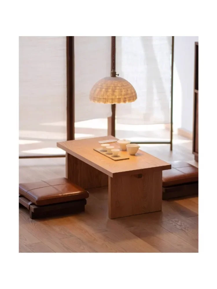 Tea Space Small Coffee Table North American Red Oak Log Simple Tea Room Tea Table Wooden Square Furniture