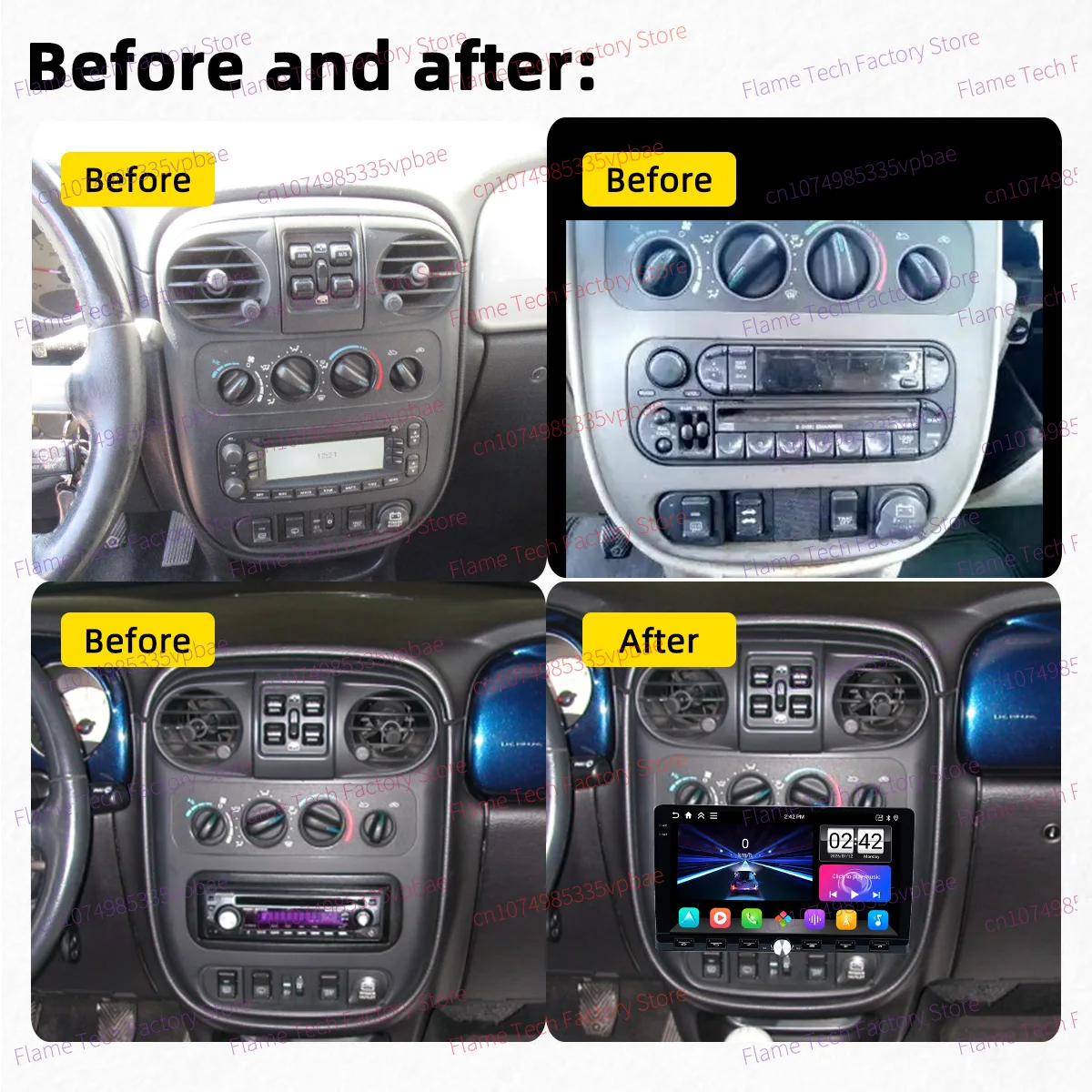 For Chrysler PT Cruiser 2001-2005 Android 1Din Car Stereo 9