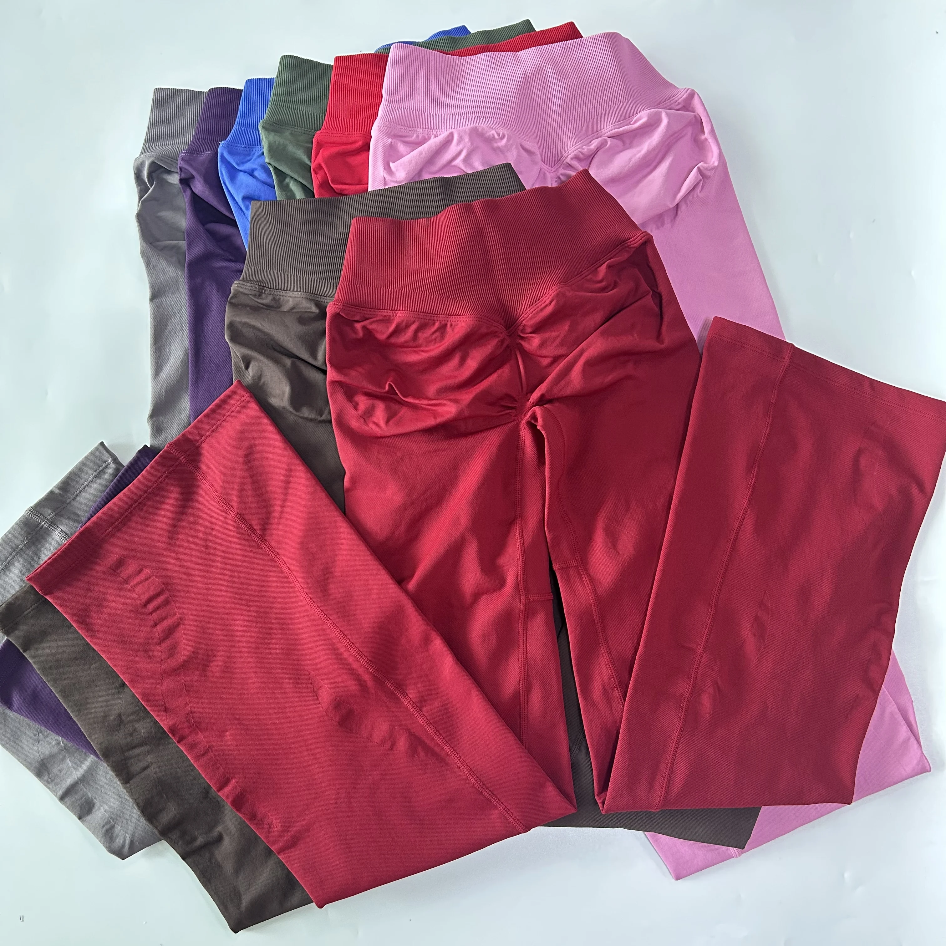 2-teiliges Set mit ausgestellten Leggings für Damen, Sport-BH mit Twist-Front, weite Yoga-Hose, nahtloses Yoga-Set, Trainingskleidung, Trainingsanzüge – Detail 19