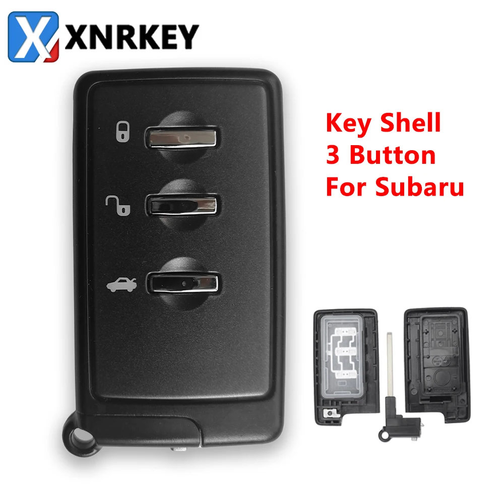 

XNRKEY 3 Button Replacement Remote Car Key Shell Case Cover Fob for Subaru Outback with DAT17 Emergency Key Blade