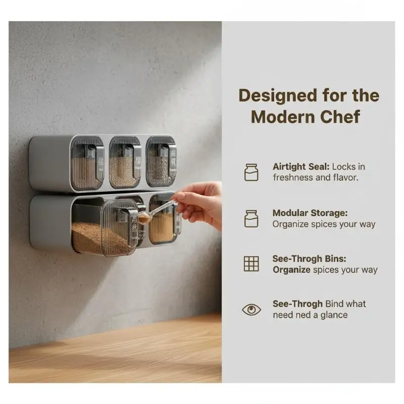 Space-saving Spice Jar Storage Racks Wall-mounted No-drill for Home Kitchen Use