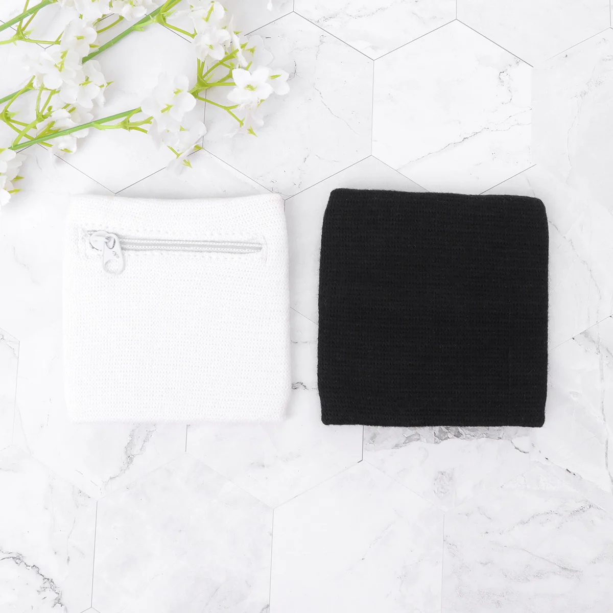 

4Pcs Sports Wristband Zipper Pocket Elastic Cotton Running Cycling Wrist Wallet Outdoor Exercise Sweatband for Men Women