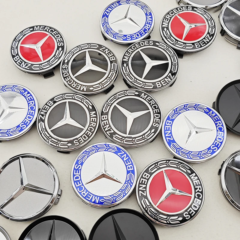 4 Uds 75mm tapas centrales de rueda de coche llantas tapas de cubo para Mercedes Benz W204 205 A B C E S CLA CLK ML GLK GLA GLB GLC CLA Accesorios