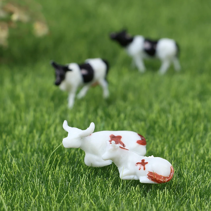 Brinquedos educativos 10 pçs escala 1:87 diy colorido modelo de vaca trem layout modelo brinquedos de construção atacado crianças