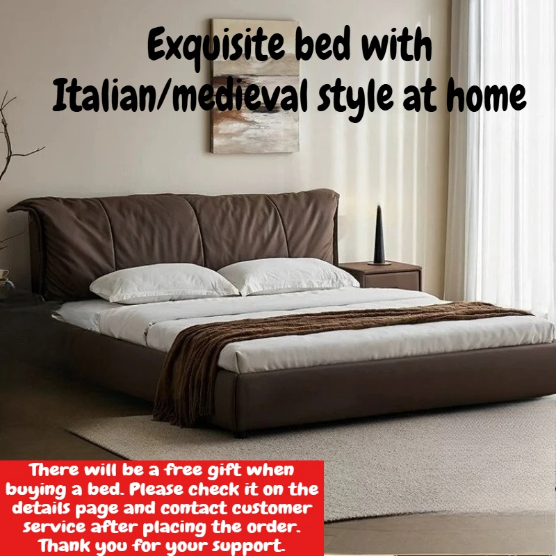 180x200cm Soft Package Master Bedroom Frame Luxury Twin Double Bed 2 People Wooden King Headboard Full Size Bedroom Furniture