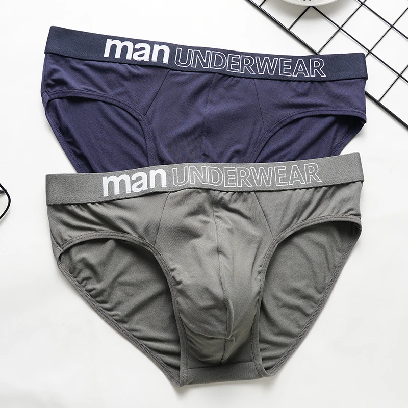 Men\'s Underwear Briefs Man Letter Comfortable Panties Shorts Sexy Breathable Male Lingerie Solid Color Triangle Underpants