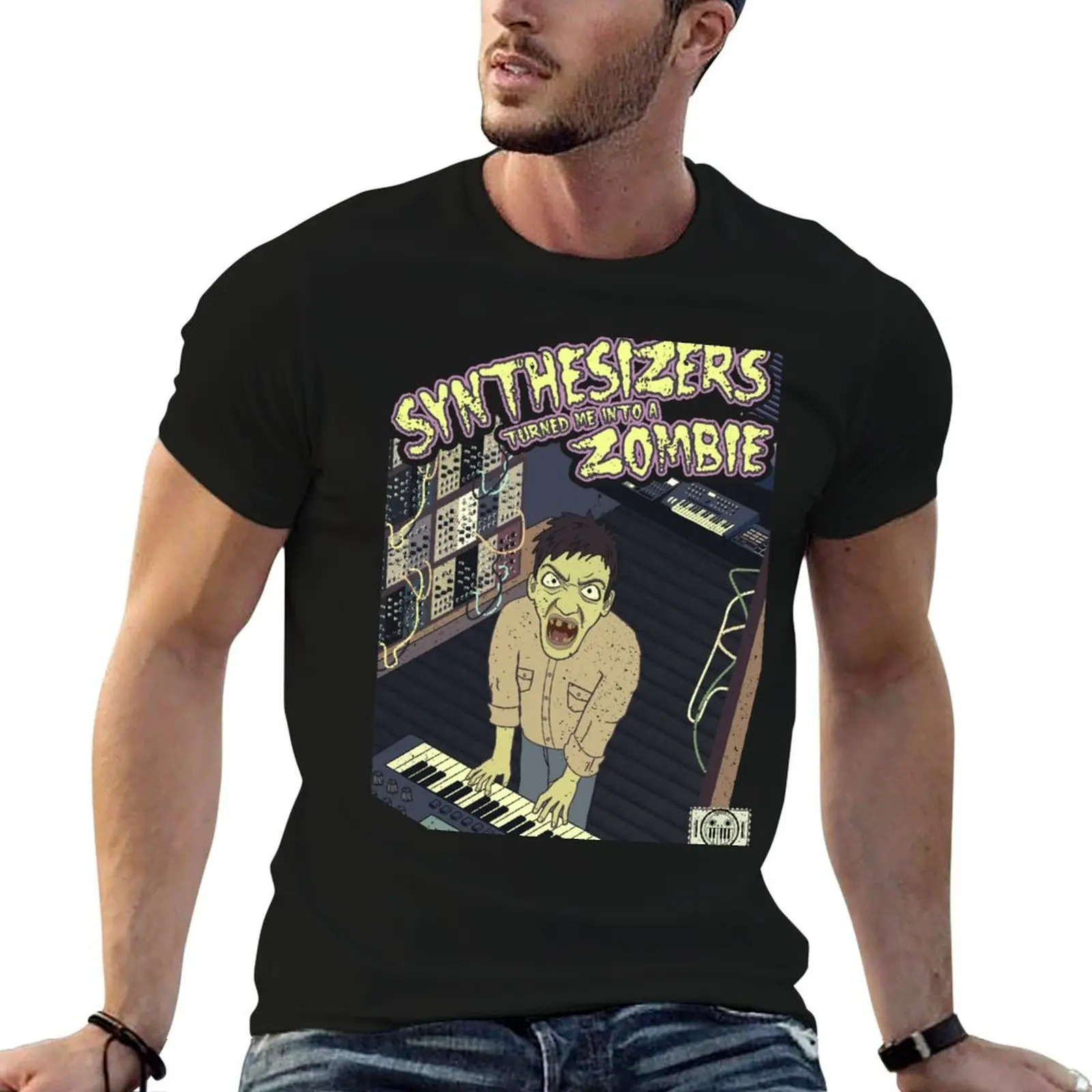 

Synthesizers turned me into a Zombie T-Shirt t shirt personalised t shirt for man 100 percent cotton T-Shirt