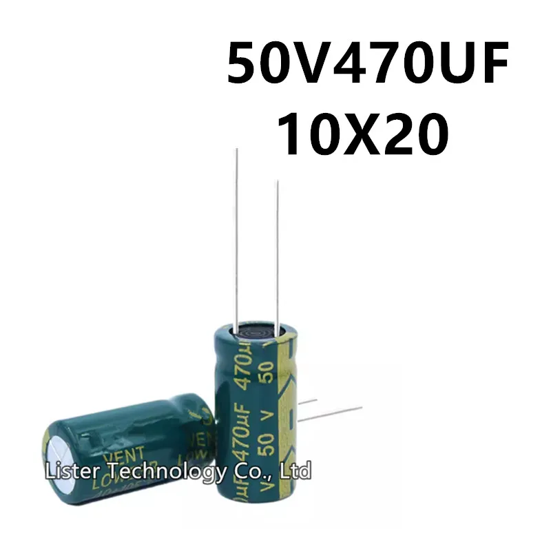 10pcs/lot 50V 470UF 50V470UF 470UF50V volume: 10X20 10*20 mm High frequency low resistance aluminum electrolytic capacitor