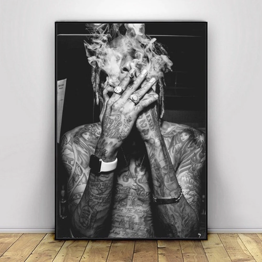 Wiz Khalifa Music Singer Poster Canvas Wall Art Print Mural Hip-hop Decorative Painting Modern for Home Decor Gift Unframed