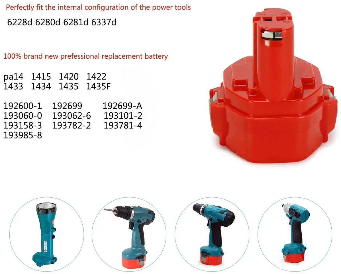 PA14 14.4V 3600mAh متولى حسن استبدال بطارية لماتيكا 1422,1420 ، 1433 ، 1434 ، 1435 ، 6281D ، 6280D 6237D 6337D 8281D 6228D 1051D