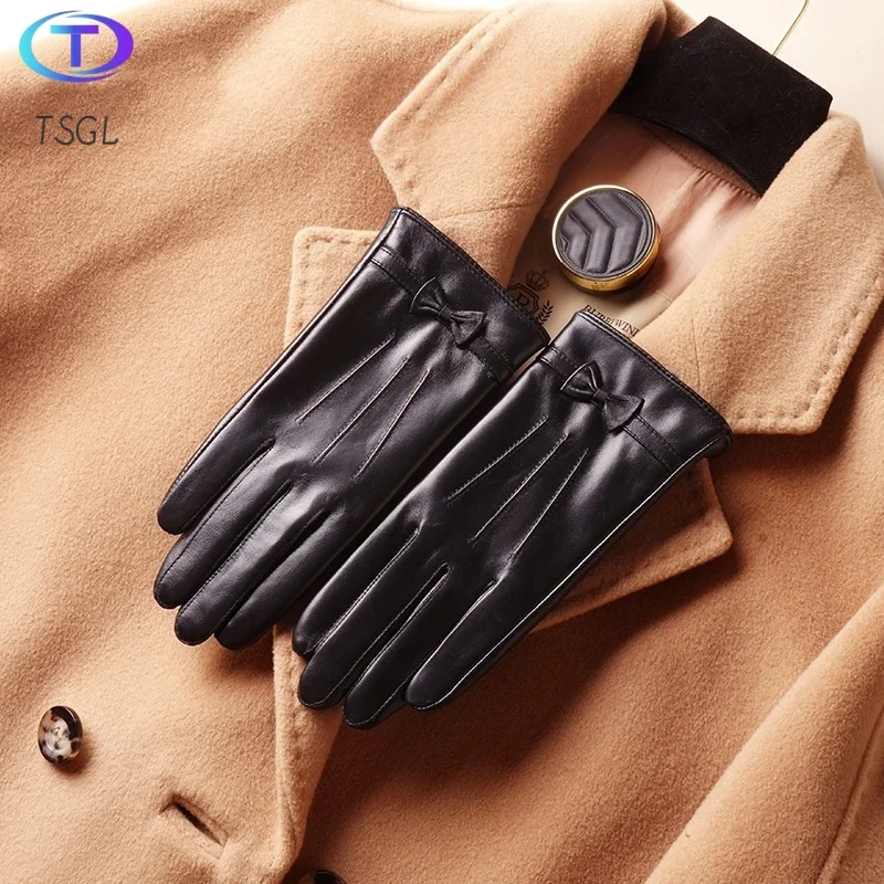 

Fashion Winter Women Gloves Genuine Leather Warm Fluff Woman Soft Female Gloves Women Fashion Winter Autumn Short Mittens