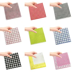 20Pcs/pack Classical Color Plaid Checkered Printed Disposable Dinner Napkin Paper Birthday Wedding Party Decor