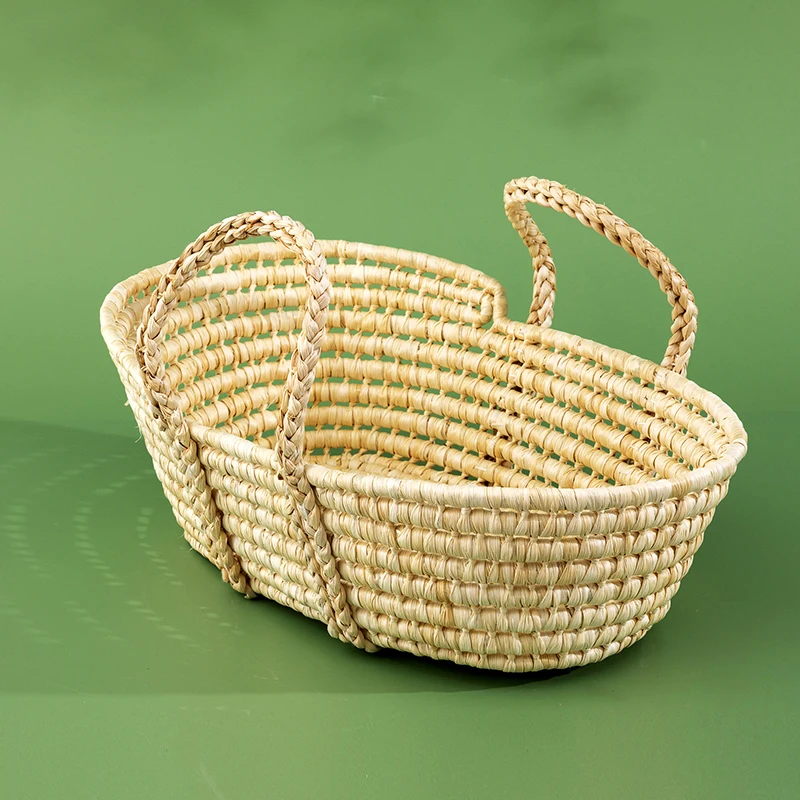 0-1 Month Baby Photography Props Infant Posing Straw Basket Container Baby Boy Girl Photo Cot Baby Studio Shooting Accessories