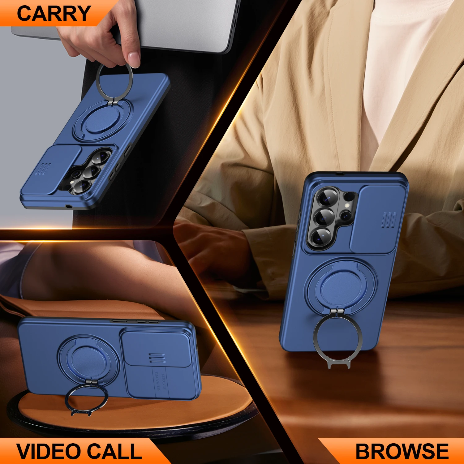 360° Rotate Shockproof Magnetic Stand Phone Case For Samsung S26 S25 S24 S23 Ultra Plus  Magsafe Slide Camera Protection Cover view 5
