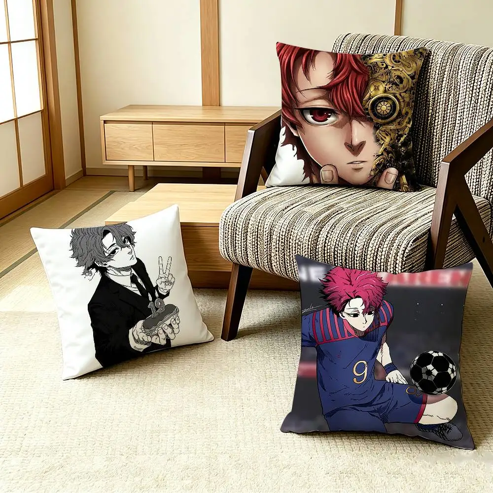 COOL V-Vivian Hugo Blue Lock Manga   Pillow Case Pattern Printed Pillowcase For Living Room Sofa Cushion Cover