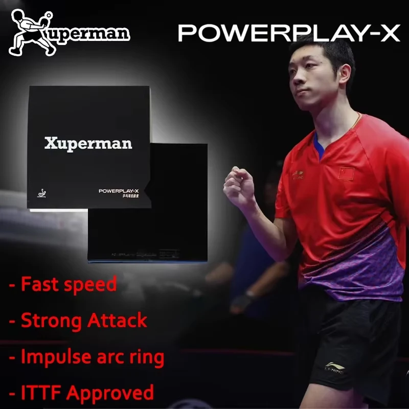 Xuperman Table Tennis Rubber Forehand Backhand Sheet Sticky Semi-Sticky Pingpong Rubber with Blue Cake Sponge Fast Attack Loop