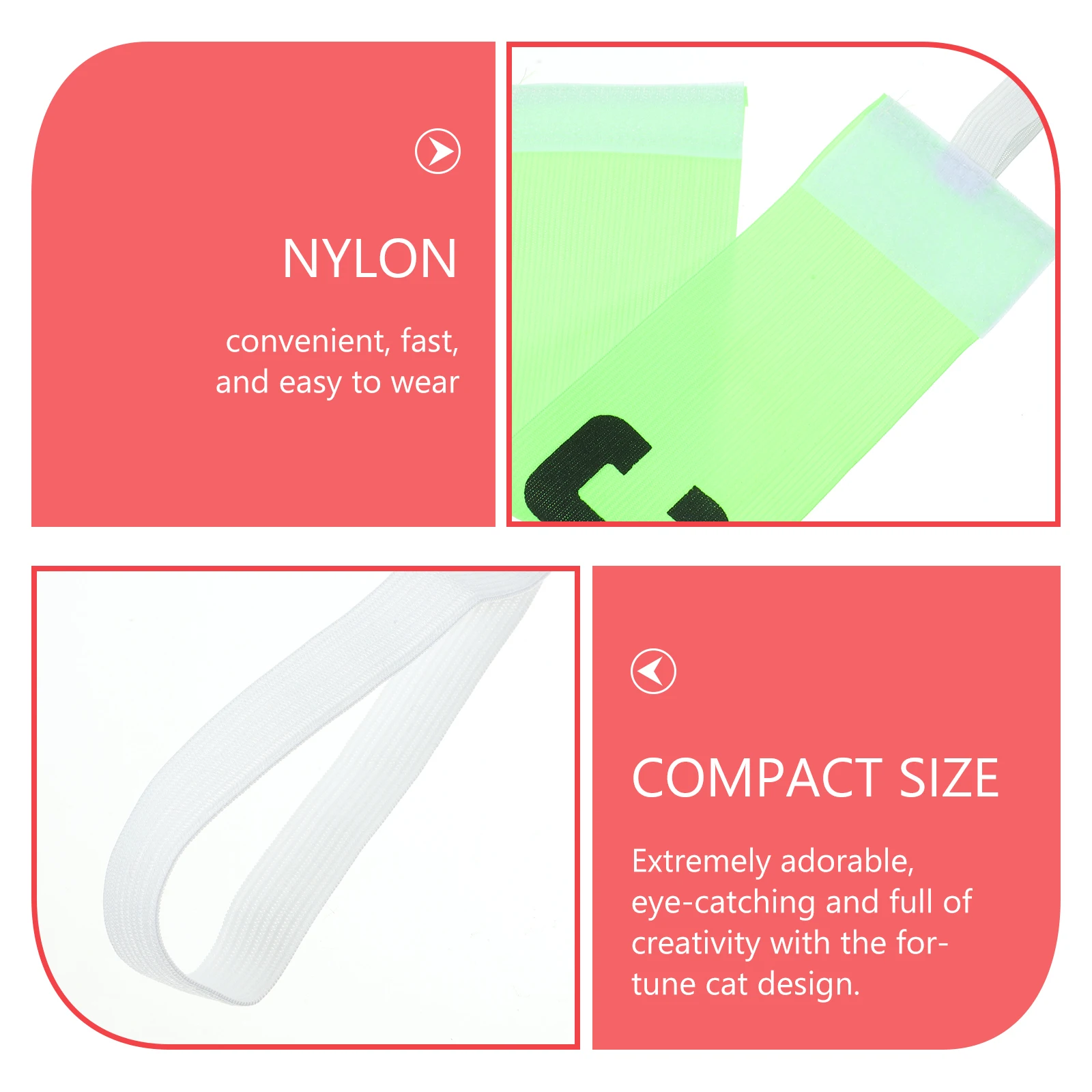 

6pcs Captain Armbands Soccer Team Leaders Durable Nylon Bright Colors Football Baseball Hockey Outdoor Sports Training Aids Men