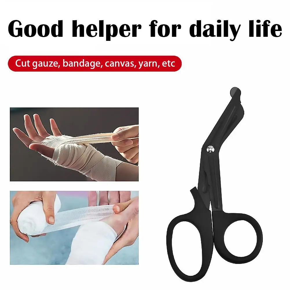 Stainless Steel Curved Bandage Scissors Medical Gauze Shears First Aid Trauma Scissors for Home Outdoor Camping Emergency Kit