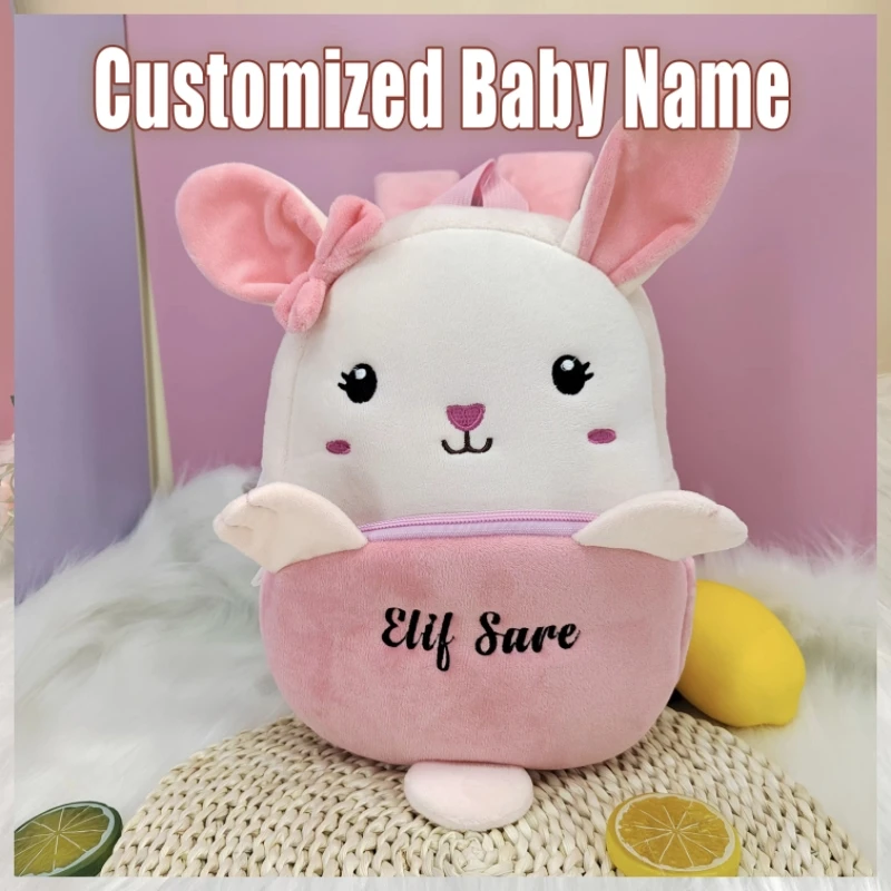 

Personalized Kids Backpack with Name Toddler Travel Bag Animal Custom Kindergarten School Bag Birth Gift