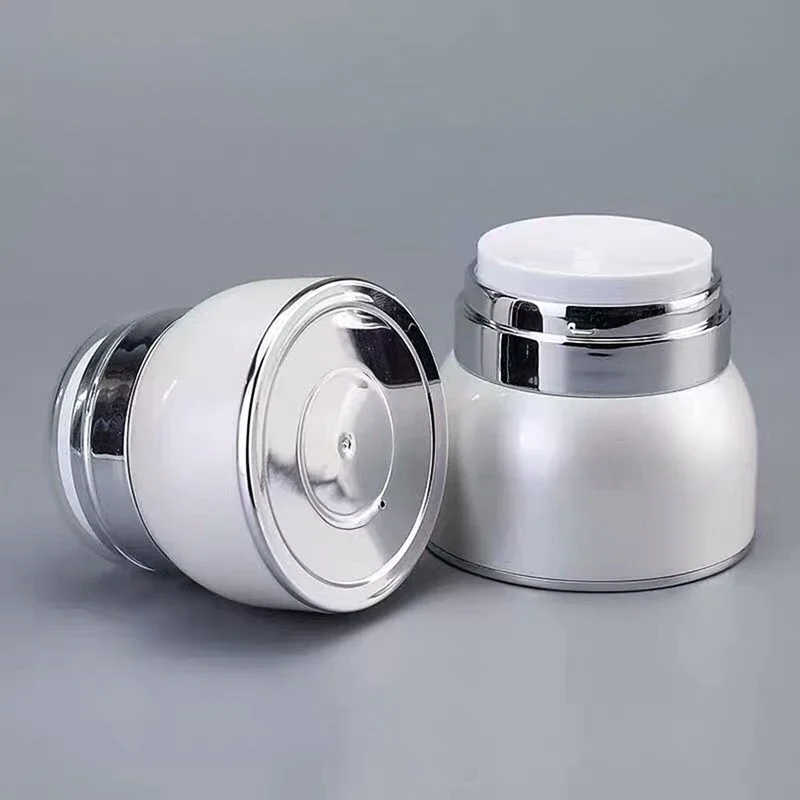 30g/50g Vacuum Refillable Bottles Travel Cosmetic Empty Bottle Reusable Dispenser Bottle for Face Cream Press Style Box