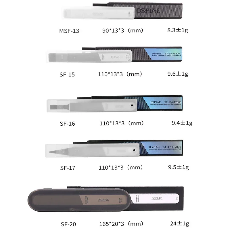 Dspiae Msf-13 Sf-15 Sf-16 Sf-17 Sf-20 Ceramic Abrasive Block Hobby File Set Ultimate Polishing Tools 5Pcs Leviathan