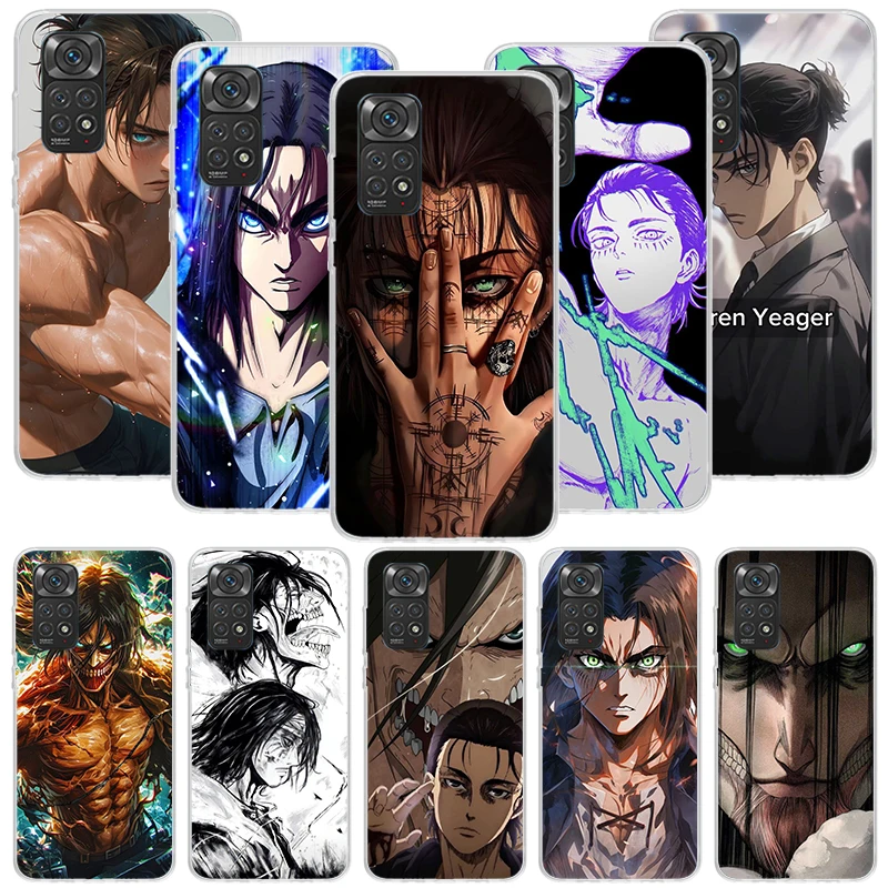 A-Attack on T-Titan Eren Yeager Phone Case For Xiaomi Redmi Note 14 13 12S 12 11S 11E 11 Pro Plus 11T 10S 10 9S 9 Art Soft Patte