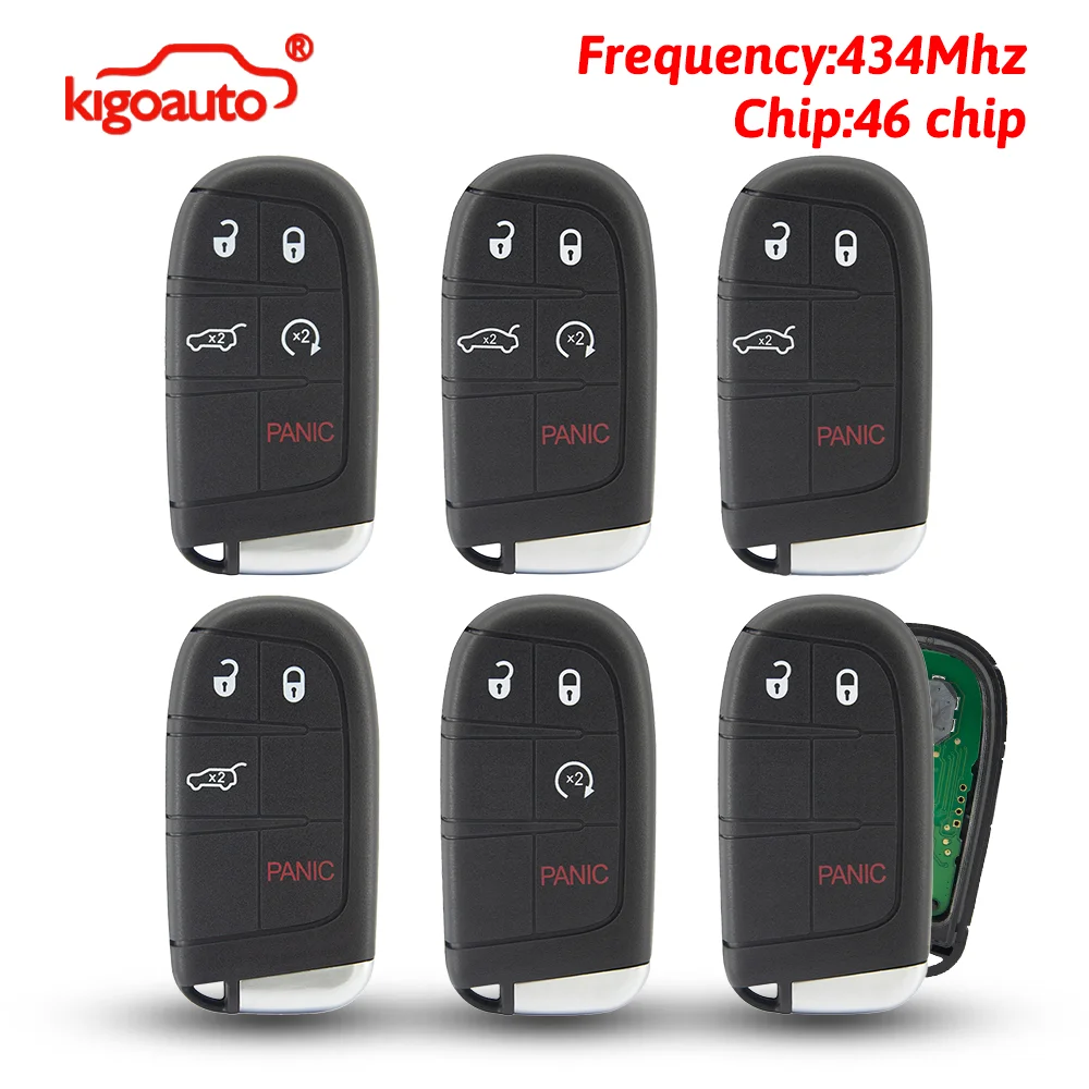 Kigoauto Smart Key 434Mhz 46 Chip for 2015-2023 Chrysler 200 300 Dodge Charger Journey Challenger Durango Jeep Grand Cherokee
