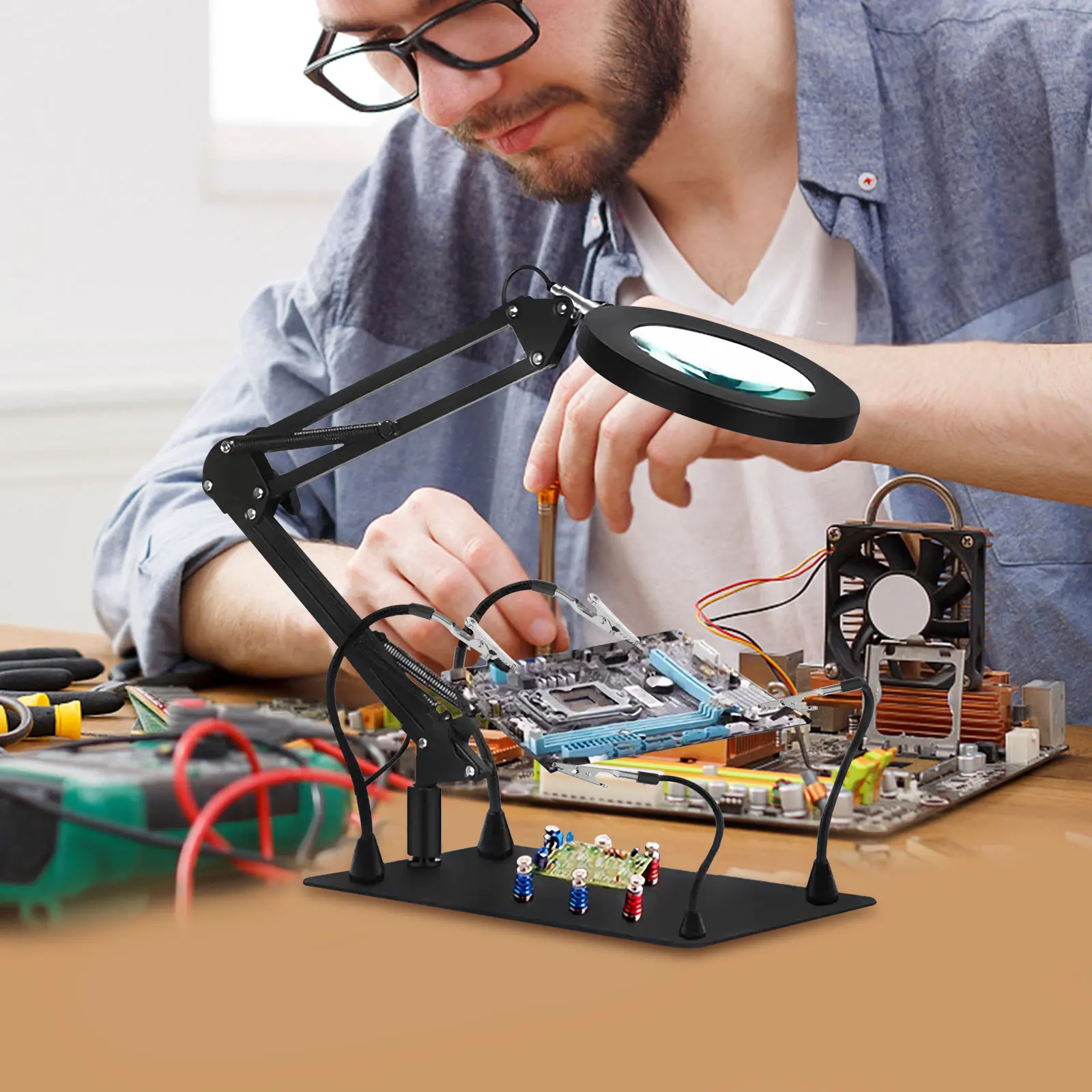 

3 PCS Welding Fixing Fixture Soldering Iron Kit Heavy Workbench Clamps Alligator Clip Third Hands for Pcb